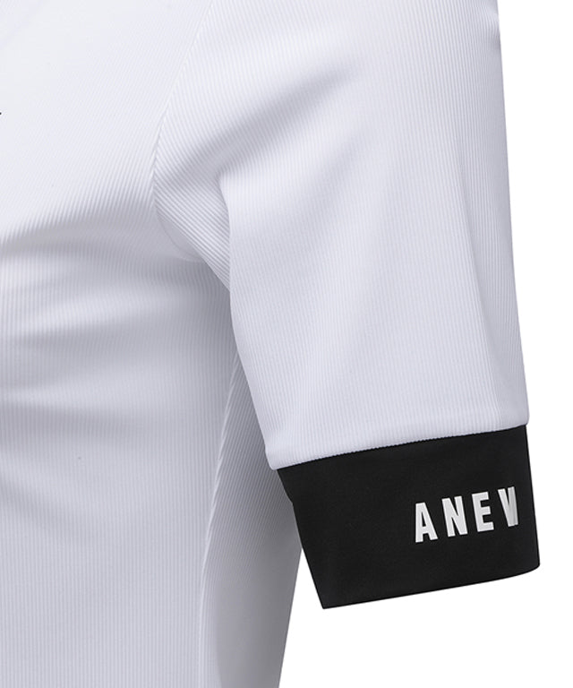 ANEW Golf Women's Collar Transform Sleeved Long T-Shirt in White, featuring a refined collar and stylish sleeve design.